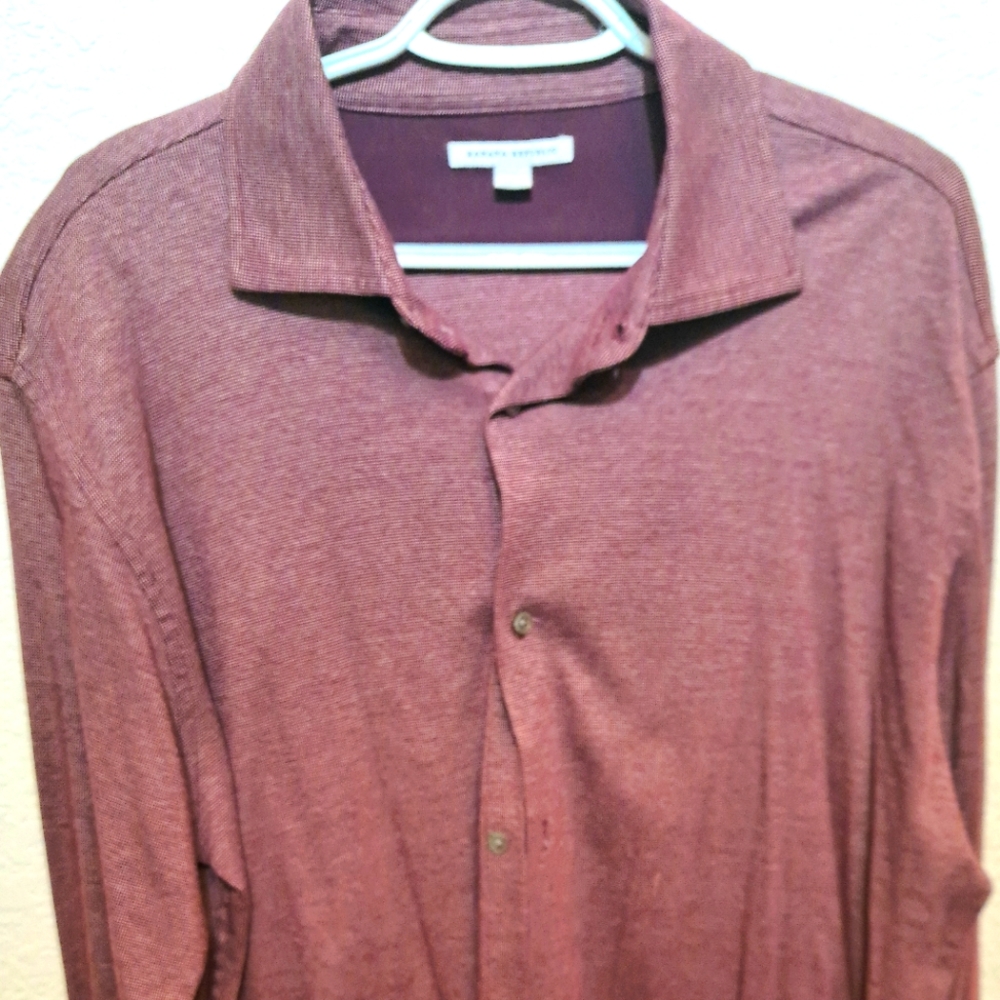 Banana Republic 100% Cotton Thick Burgundy Men's Shirt XL